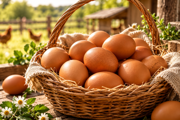 Golden-Hour Farm-Fresh Egg Basket 6 PCS - Premium Free Range Brown Eggs
