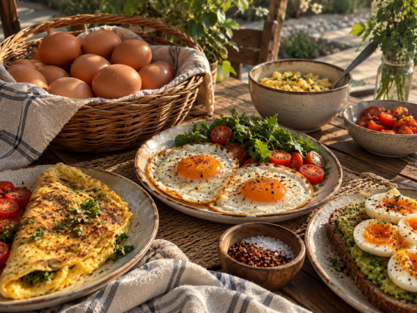 Rustic Sunlit Egg Breakfast Spread 6 PCS - Premium Free Range Brown Eggs